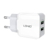 LDNIO Wall charger A2202 2x USB 12W - BrancoLDNIO Wall charger A2202 2x USB 12W - Branco