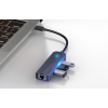 VENTION Hub USB-C para 3x USB 3.0/RJ45 - 0.15m