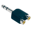 COLORCABLE Ficha Adaptadora Jack 6.5mm Stereo Macho para 2 RCA Femea