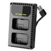 NITECORE Carregador USB Duplo para Baterias NP-FW50