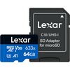LEXAR Professional MicroSDXC 633x 100MB/s Classe 10 U3 UHS-I - 64GB