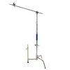 SAVAGE Kit C-Stand Aço Inoxidável 290cm com Braço Inclinável e Fundo Branco