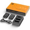 K&F CONCEPT Kit Carregador duplo + 2 baterias LP-E12