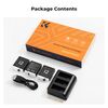 K&F CONCEPT Kit 3 Baterias Gopro Hero + Carregador Triplo