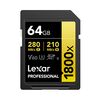 LEXAR Professional GOLD Series SDXC 1800x 280MB/s Classe 10 U3 UHS-II - 64GB
