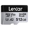 LEXAR Micro SDXC Silver Plus 205Mb/s Classe 10 V30 U3 UHS-I - 512GB