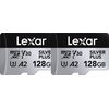 LEXAR Micro SDXC Silver Plus 205Mb/s Classe 10 V30 U3 UHS-I - 128GB (PACK 2 Unidades)