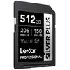 LEXAR Professional SDXC Silver Plus 205MB/s U3 UHS-I 4K - 512GB