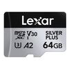 LEXAR Micro SDXC Silver Plus 205Mb/s Classe 10 V30 U3 UHS-I - 64GB