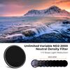 K&F CONCEPT Filtro Densidade Variável ND2-ND2000 NANO-C Series – 67mm