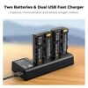 K&F CONCEPT KF28.0046 Kit Carregador Duplo USB-C + 2 Baterias NP-F550