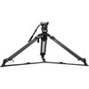 SIRUI Tripé de Carbono SQ75 com Cabeça de Fluida VHS-10 + Mid-Level Spreader SV-FM