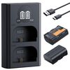 K&F CONCEPT Carregador Duplo com Baterias LP-E6NH 2600mAh