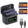 K&F CONCEPT Kit 2 Baterias 2700mAh e Estojo Carregador Insta360 X5 PD20W Tela LCD