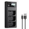 K&F CONCEPT Carregador Triplo para Baterias Canon LP-E6NH