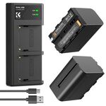 K&F CONCEPT Kit Carregador Duplo + 2 Baterias NP-F970 6600mAh