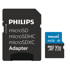 PHILIPS Ultra Pro microSDXC Classe 10 A1 V30 U3 UHS-I 4K + Adaptador - 64GB