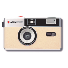 AGFAPHOTO Câmera fotográfica analógica reutilizável 35MM com flash (Sand beige)