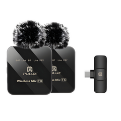 PULUZ Kit Duplo Microfone de Lapela sem Fio USB-C