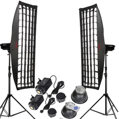 SIRUI Kit Duplo Iluminador CS100 + Softbox Rectangular 60x90cm + Tripé de Estúdio