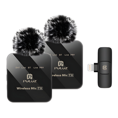 PULUZ Microfone de Lapela sem fio para lightning