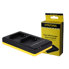 PATONA Carregador Duplo USB para 2 Baterias Olympus LI-50B / LI-90B / LI-92B