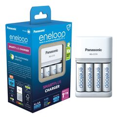 ENELOOP Plastic FREE Pro Carregador BQ-CC55 + 4 Pilhas AA 2000mAh - Branco