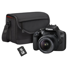CANON Kit Viagem EOS 2000D + EF-S 18-55mm III + Bolsa + Cartão de Memória