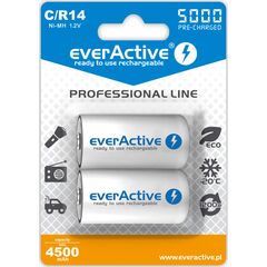 EVERACTIVE Pilha Recarreg&aacute;vel C/R14 1.2V 5000mAh - 2 unidades