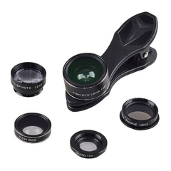 APEXEL Kit Lente Smartphone APL-DG5H 5 em 1 Universal - Preto