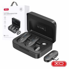 XO Kit Microfone Duplo de Lapela Wireless USB-C + Box de Carregamento