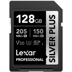 LEXAR Professional SDXC Silver Plus 205MB/s U3 UHS-I 4K - 128GB