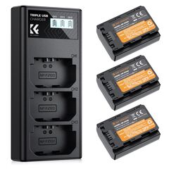 K&F CONCEPT Kit 3 Baterias NP-FZ100 2280mAh com Carregador triplo