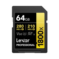 LEXAR Professional GOLD Series SDXC 1800x 280MB/s Classe 10 U3 UHS-II - 64GB