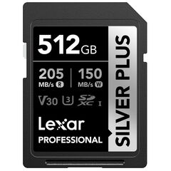 LEXAR Professional SDXC Silver Plus 205MB/s U3 UHS-I 4K - 512GB