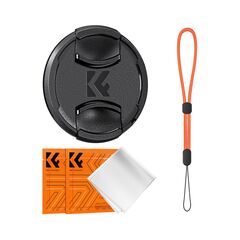 K&F Concept Kit 4 em 1 Tampa de Lente Frontal 43mm + Correia + 2 Panos de Limpeza