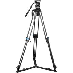 SIRUI Tripé de Carbono SQ75 com Cabeça de Fluida VHS-10 + Mid-Level Spreader SV-FM