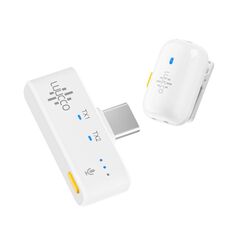 LUUCCO Microfone de Lapela Wireless MiniPods USB-C - Branco