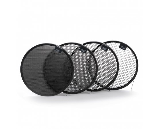 CARUBA Kit Panela Refletora 18cm + Colmeias 10º, 20º, 30º, 40º p/ BowensCARUBA Kit Panela Refletora 18cm + Colmeias 10º, 20º, 30º, 40º p/ Bowens