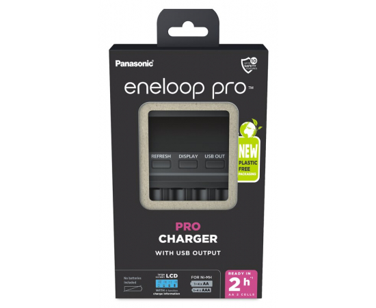 ENELOOP Pro Plastic FREE Carregador Profissional BQ-CC65 com LCD