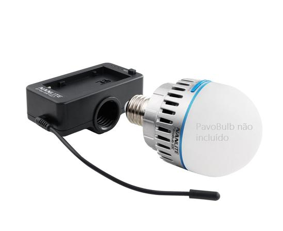 NANLITE Adaptador de Bateria NPF com Casquilho E27