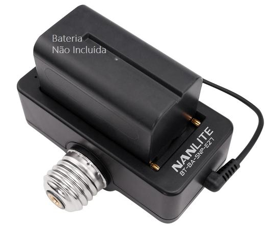 NANLITE Adaptador de Bateria NPF com Casquilho E27