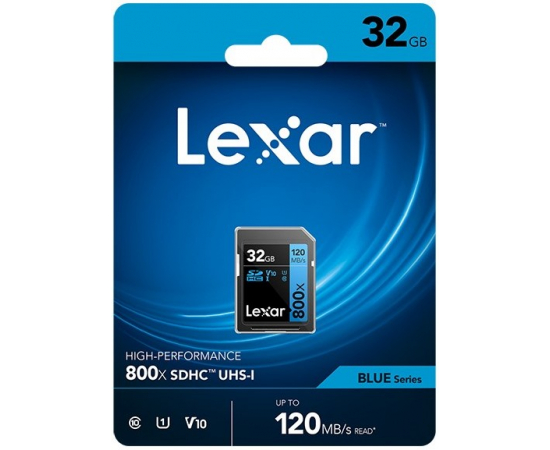 LEXAR Professional SDHC 800x 120MB/s Classe 10 U1 UHS-I 4K - 32GB