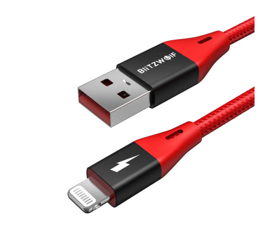 BLITZWOLF MF-10 Pro Cabo USB para Lightning Vermelho - 1.8m