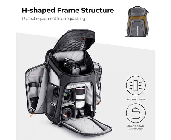 K&F CONCEPT Mochila Multifuncional Camera Alpha Backpack KF13.105 - 25L (Cinza)