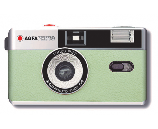 AGFAPHOTO Câmera fotográfica analógica reutilizável 35MM com flash (MINT GREEN)