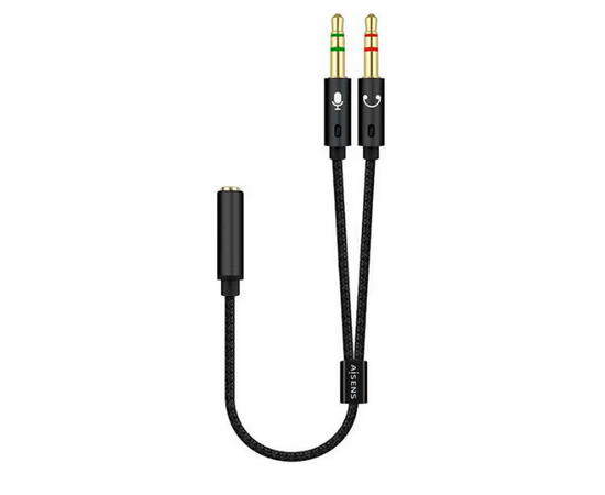 AISENS Adaptador Jack 3.5mm Mic/Fones - 25cm