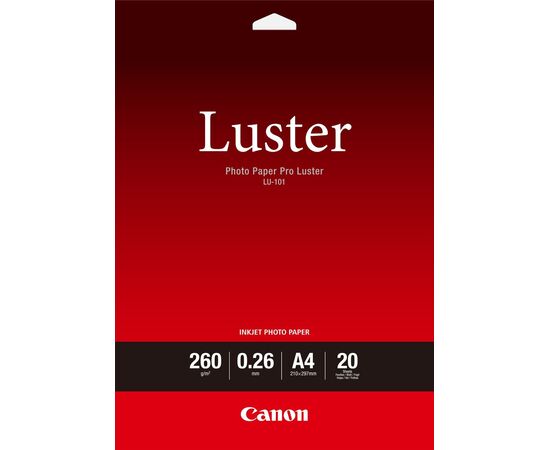 CANON Papel para Impressora Jacto de Tinta Pro Luster LU-101 A4 - 20 Folhas