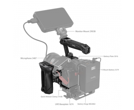 SMALLRIG 3710 "Rhinoceros" Kit Cage para Sony Alpha 7R V / Alpha 7 IV / Alpha 7S III