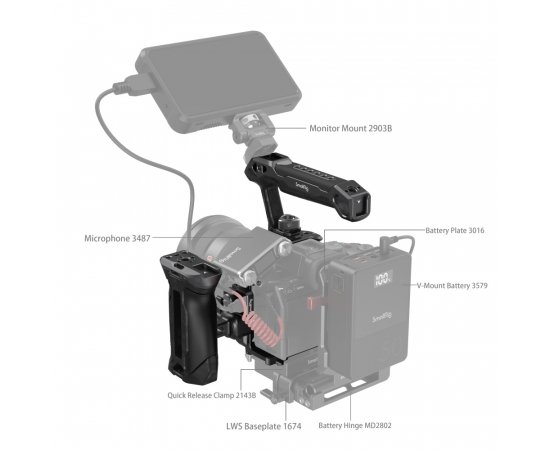 SMALLRIG 3710 "Rhinoceros" Kit Cage para Sony Alpha 7R V / Alpha 7 IV / Alpha 7S III